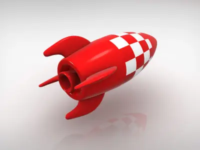 Cartoon Rocket Low-poly 3D model buy