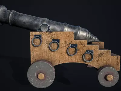 Old Cannon 3D Model Game Ready PBR 3D model