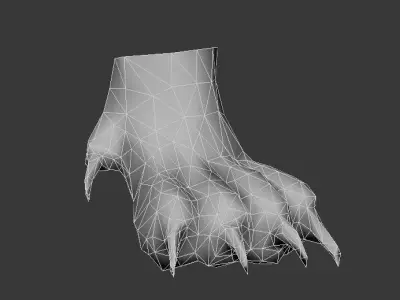 paw front paw Low-poly 3D model