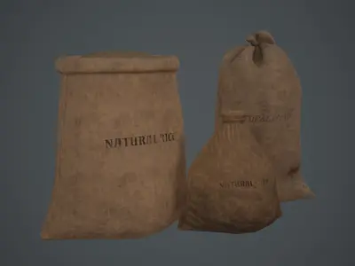 SACKS OLD Game Ready Lowpoly Low-poly 3D model