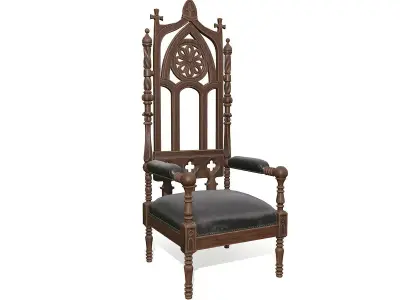 Gothic chair Low-poly 3D model