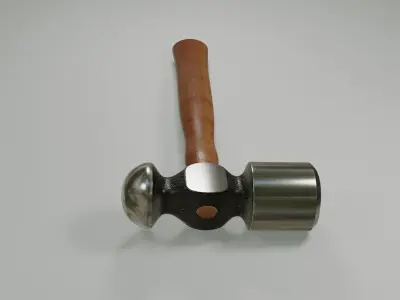 Realistic 3D Hammer with wooden handle Low-poly 3D model