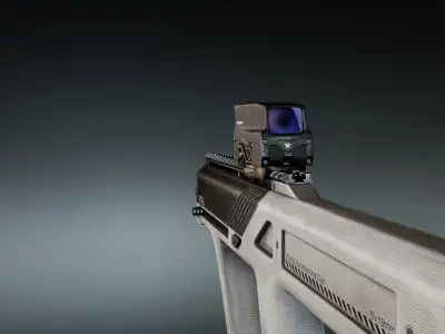 Modern Minimalistic SMG Low-poly 3D model