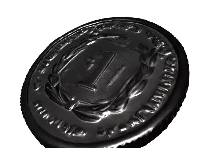 Silver Collectible Coin 3D Model Low-poly 3D model