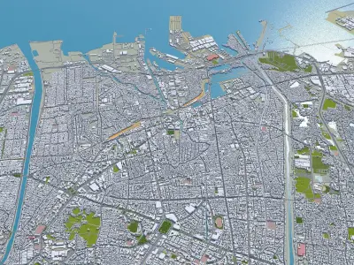 Semarang Indonesia 30km Low-poly 3D model