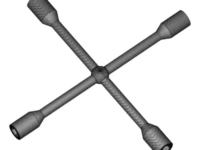 Plastic Universal Lug Wrench Toy 3D model