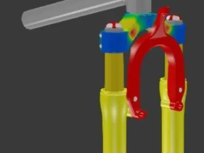 Suspension fork FEA 3D model
