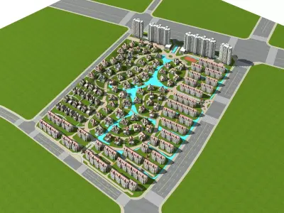 Villa residential complex 3D model
