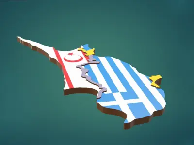 cyprus simple political map Free 3D model