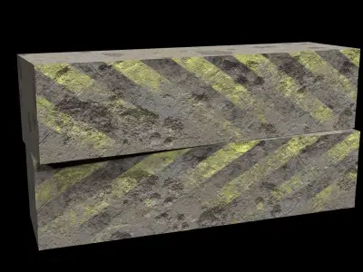 Concrete Barriers Low-poly 3D model buy