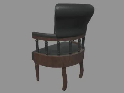 Vintage Chair 01 Low-poly 3D model