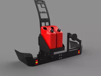 Generic Rear Metal Off-Road Bumper Low-poly 3D model