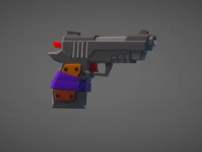 Pistol Low-poly 3D model shop