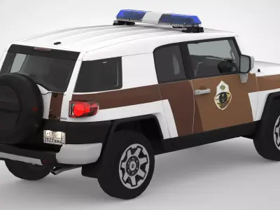 Saudi police Toyota land cruiser fj 2008 - 2022  Low-poly 3D model