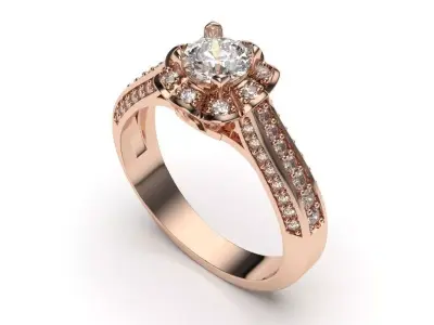 solitaire with ring sizes  8 part  S21 3D print model