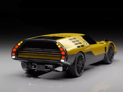 Futuristic Retro Supercar Rigged Sci-Fi Concept Vehicle  3D model