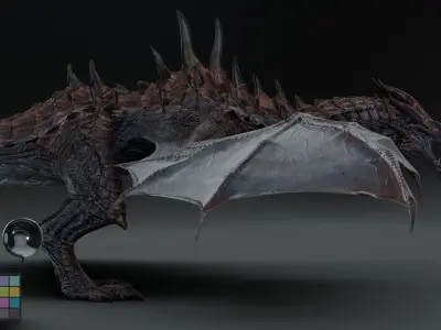 Legendary Volcanic Dragon - Rigged 3D model