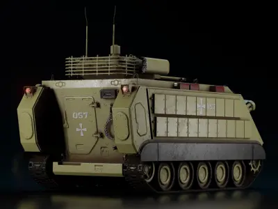 M113 Modernized Tank - Armored personnel carrier Low-poly 3D model