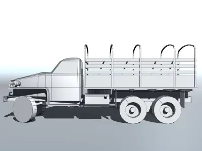 Studebaker us6 Low-poly 3D model