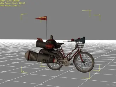 bicycle fbx with rocket Free 3D model