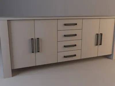 Contemporary Credenza Free 3D model