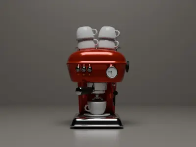 Retro Coffee Machine Low-poly 3D model