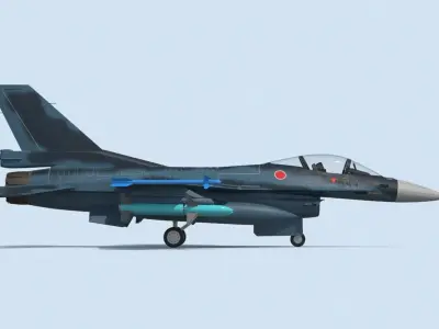 Mitsubishi F-2 3D model get