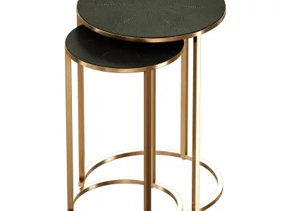 Keya Antique Brass Nesting Accent Tables Crate and Barrel 3D model