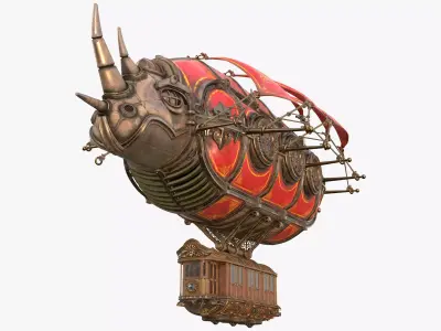 Airship Steampunk Rhinoceros 3D model