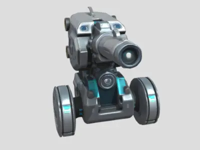 Robotic Vehicle 3D Model PBR Textured Game Ready Sci-fi Asset Low-poly 3D model
