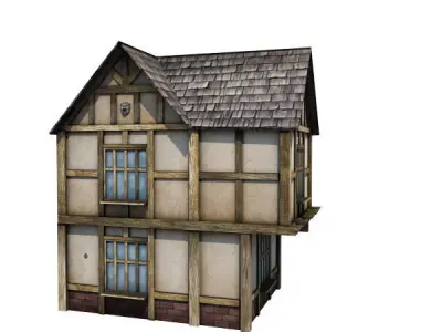 Medieval Building 15 Townhouse Low-poly 3D model