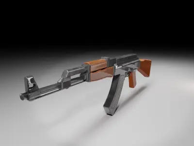 AK-47 rifle 3D model 2