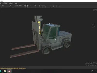 Forklift game ready low poly PBR model Low-poly 3D model