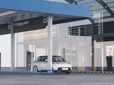 EV charging station 3D model purchase