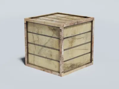 Wooden Crate Free low-poly 3D model get