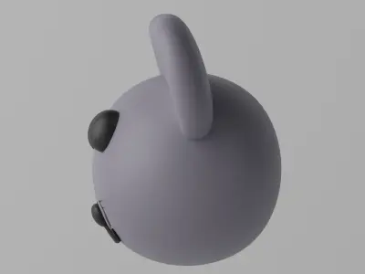 Cartoon Mouse Rat Head 1 3D model