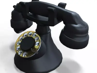 Old - Vintage Rotary Phone Low-poly 3D model