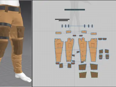 Tactical pants 3D model
