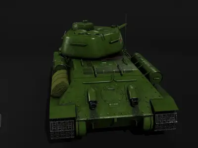 Soviet Medium Tank T-34-85 with D-5T gun Free low-poly 3D model