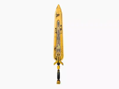 SciFi Sword B08 Yellow - Sci Fi Weapon Design Low-poly 3D model