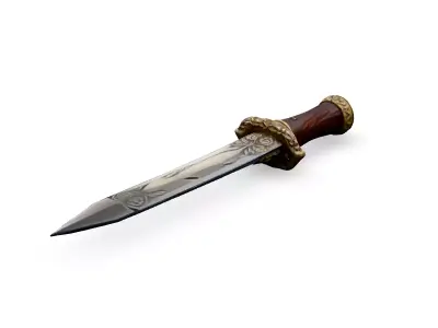Ornate Fantasy Dagger 3D Model Low-poly 3D model