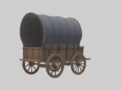 Medievalwagon Model Low-poly 3D model