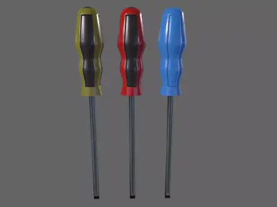 flat screwdriver Low-poly 3D model