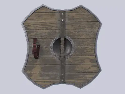 Viking shield Low-poly 3D model 6