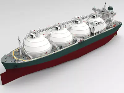 LNG Gas Carrier Low-poly Low-poly 3D model