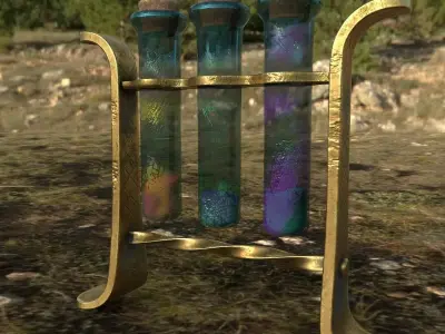 glass tubes with substances PBR low poly Low-poly 3D model