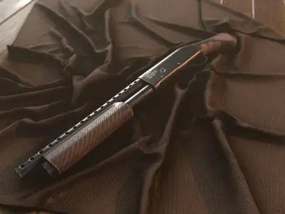 Sawed-Off Shotgun Low-poly 3D model
