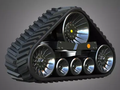  Rubber Track System 4- Combine Harvester - Crawler Tractor  3D model