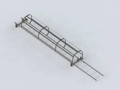 Ladders 14 plus 4 steps Free 3D model