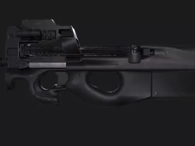 P90 Submachine Gun Low-poly 3D model purchase